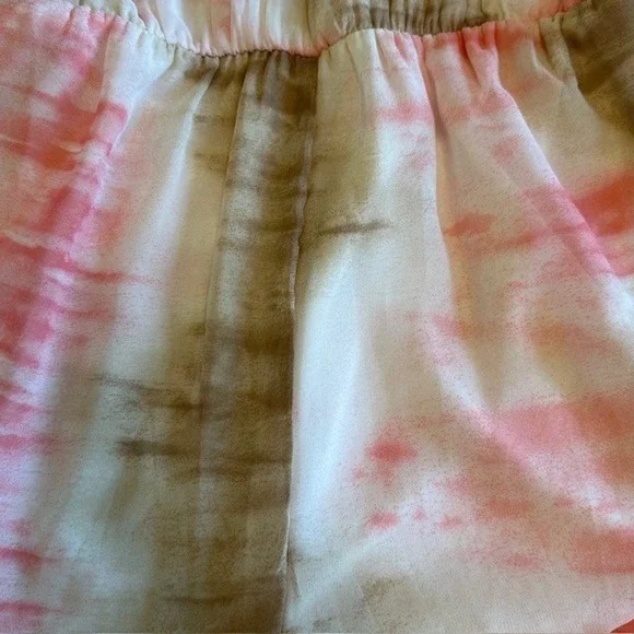 NWT‎ Andree by Unit Tie Dye Romper Cold Shoulder Bell Sleeve Ruffle Hem Sz Lg - Picture 15 of 16